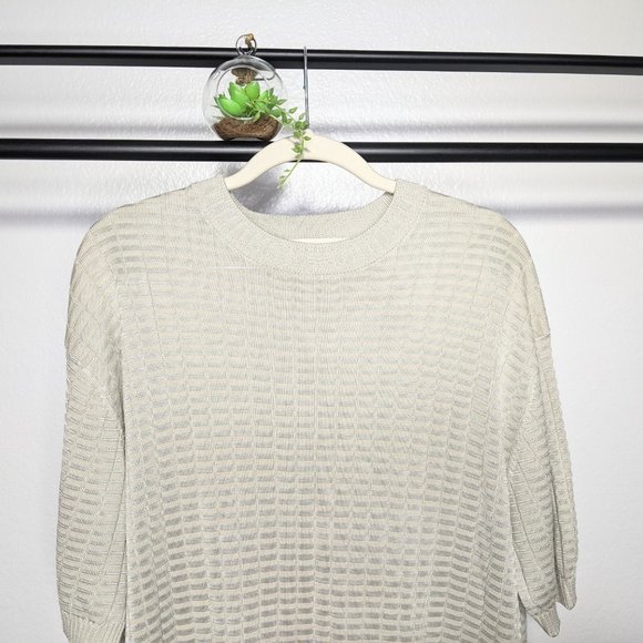 Pronto Uomo Tan Silk Tencel Blend Ribbed Sweater - Picture 2 of 6